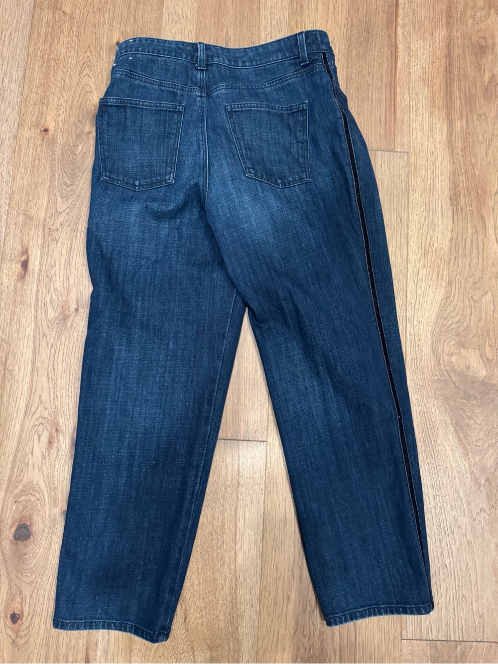 Talbots Dark Blue Straight-Leg Jeans with Contrast Side Stitch - Picture 3 of 4